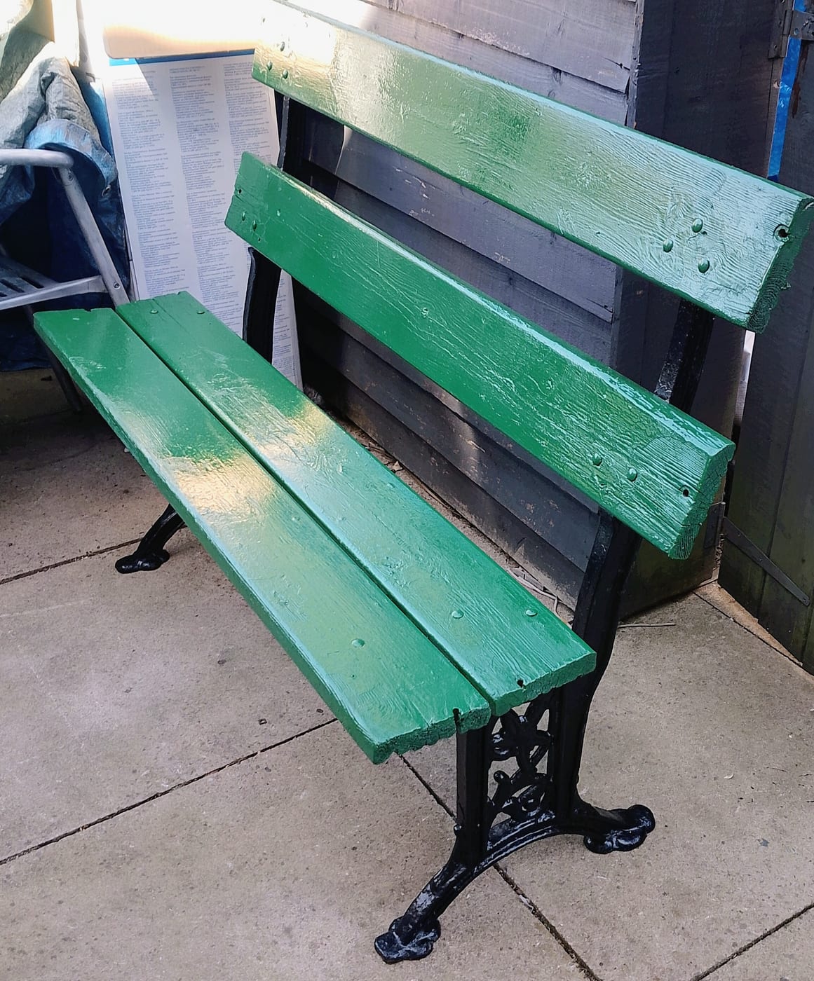 Victorian Cast Iron Folding Bench from the 1890s, made by Unity Wood Iron