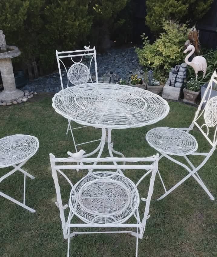 Mid Century French Folding Table and Chairs X4 off