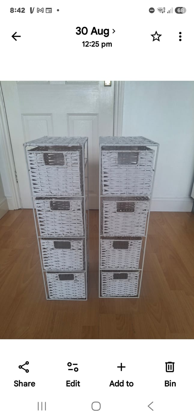 2 x bathroom wicker units