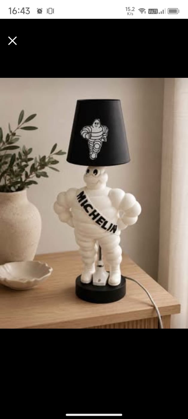 Vintage Vintage One Off Very Scarce Michelin / Bibendum Man Desk / Table Lamp