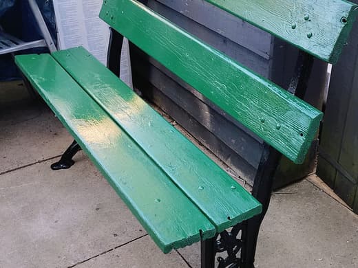 Victorian Cast Iron Folding Bench from the 1890s, made by Unity Wood Iron