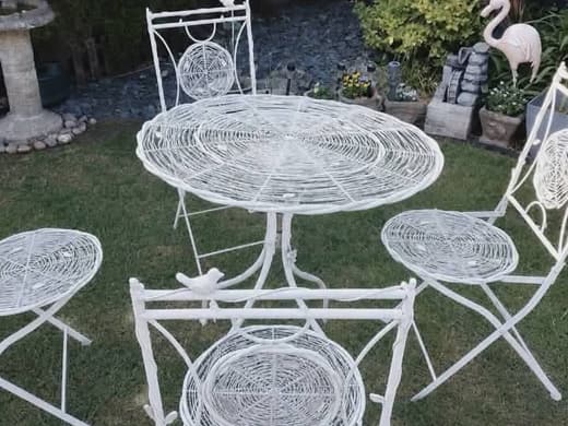 Mid Century French Folding Table and Chairs X4 off
