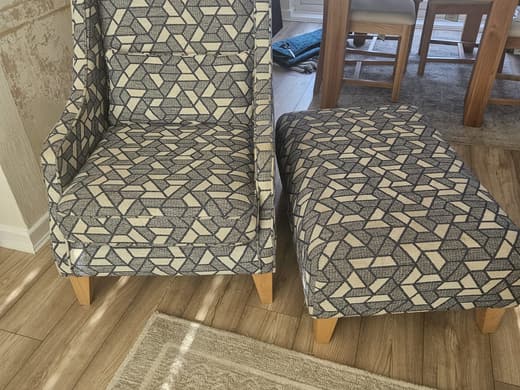Armchair with stool